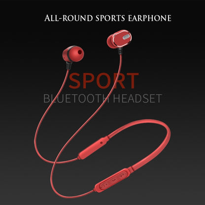 DM-22 Magnetic Bluetooth Earphone DM-22 Neckband Sport headset with Mic Wireless Handsfree Earphoness(Red) - Neck-mounted Earphone by PMC Jewellery | Online Shopping South Africa | PMC Jewellery