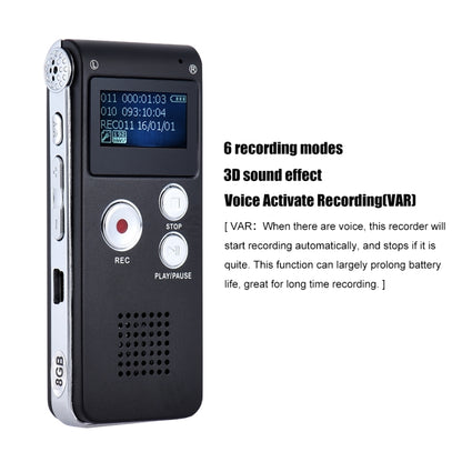 SK-012 8GB Voice Recorder USB Professional Dictaphone  Digital Audio With WAV MP3 Player VAR   Function Record(Grey) -  by PMC Jewellery | Online Shopping South Africa | PMC Jewellery