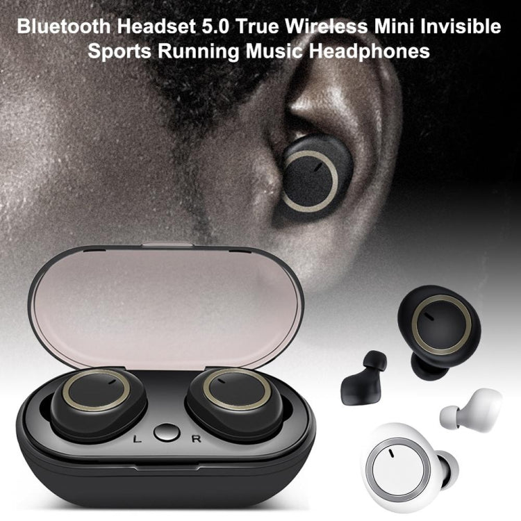 TWS-A1 TWS Bluetooth 5.0 Mini Invisible Sports Music Earphone with Charging Box & Microphone (Black) - TWS Earphone by PMC Jewellery | Online Shopping South Africa | PMC Jewellery