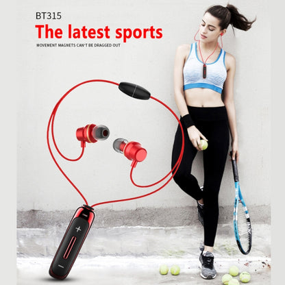 BT315 Sport Bluetooth Headset Wireless Stereo Earphone Bluetooth 4.1 Earpiece With Mic Sport Bass Magnetic Necklace Earpiece(Red) - Sport Earphone by PMC Jewellery | Online Shopping South Africa | PMC Jewellery