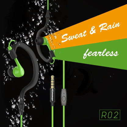 Kimmar R02 Sports Sweat Resistant Wired Earphone(Green) - Sport Earphone by PMC Jewellery | Online Shopping South Africa | PMC Jewellery