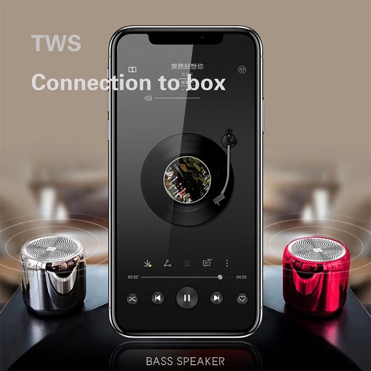 M1 Mini Bluetooth Subwoofer Speaker Portable Aluminium Alloy Wireless TWS Bluetooth, Support Handfree Call(Moonlight Silver) - Mini Speaker by PMC Jewellery | Online Shopping South Africa | PMC Jewellery