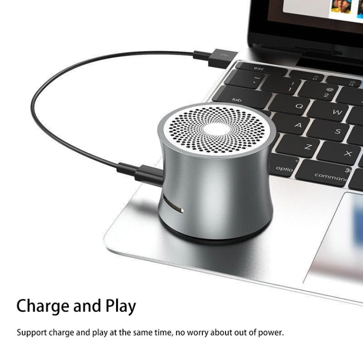 EWA A104 Bluetooth Speaker MP3 Player Portable Speaker Metallic USB Input MP3 Player Stereo Multimedia Speaker(Grey) - Mini Speaker by EWA | Online Shopping South Africa | PMC Jewellery
