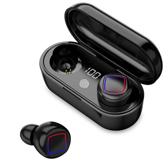 TWS Fingerprint Touch Bluetooth Headset LED Battery Display With Charging Bin(Black) - TWS Earphone by PMC Jewellery | Online Shopping South Africa | PMC Jewellery