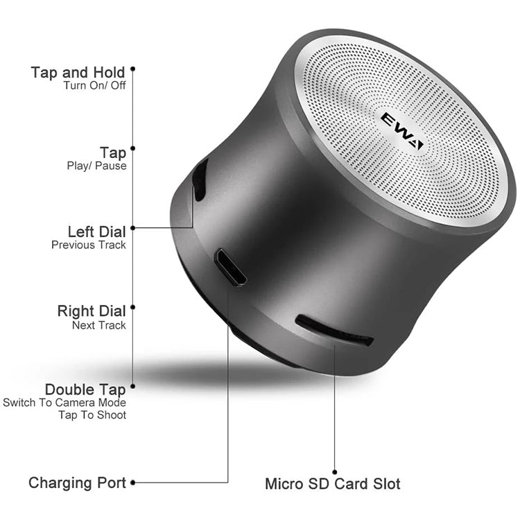 EWA A109M  Portable Bluetooth Speaker Wireless Heavy Bass Bomm Box Subwoofer Phone Call Surround Sound Bluetooth Shower Speaker(Blue) - Mini Speaker by EWA | Online Shopping South Africa | PMC Jewellery