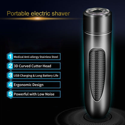 Mini USB Rechargeable Electric Razor Self-service Hair Clipper Shaver(Black) - Electric Shavers by PMC Jewellery | Online Shopping South Africa | PMC Jewellery