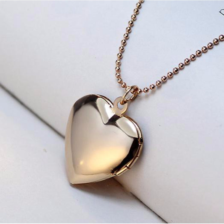 DIY Heart-shaped Photo Frame Memory Locket Pendant Necklace Jewelry(gold) - Necklaces & Pendants by PMC Jewellery | Online Shopping South Africa | PMC Jewellery