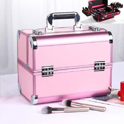 Professional Makeup Box Beauty Salon Manicure Toolbox, Color:Coral Powder - Storage Boxes by PMC Jewellery | Online Shopping South Africa | PMC Jewellery