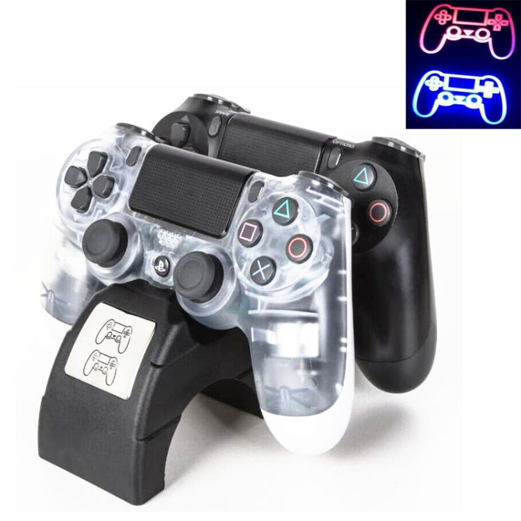 For Playstation 4 /PS4 pro /PS4 Slim Wireless Controller LED Indicator Charger Double Handle Dual USB Charging Dock Station Stand - Charger & Power by PMC Jewellery | Online Shopping South Africa | PMC Jewellery