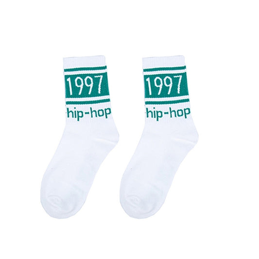 3 Pairs Street Beat Retro Hip Hop Simple Tube Socks Sports Skateboard Socks, Size:One Size(White) - Tube Socks by PMC Jewellery | Online Shopping South Africa | PMC Jewellery