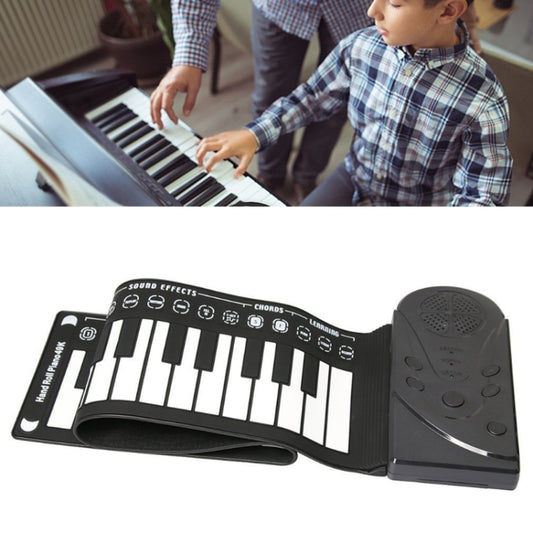 49-Key Portable Hand-Rolled Piano With Horn Children Beginners To Practice Electronic Piano(Elegant Black) - Keyboard Instruments by PMC Jewellery | Online Shopping South Africa | PMC Jewellery