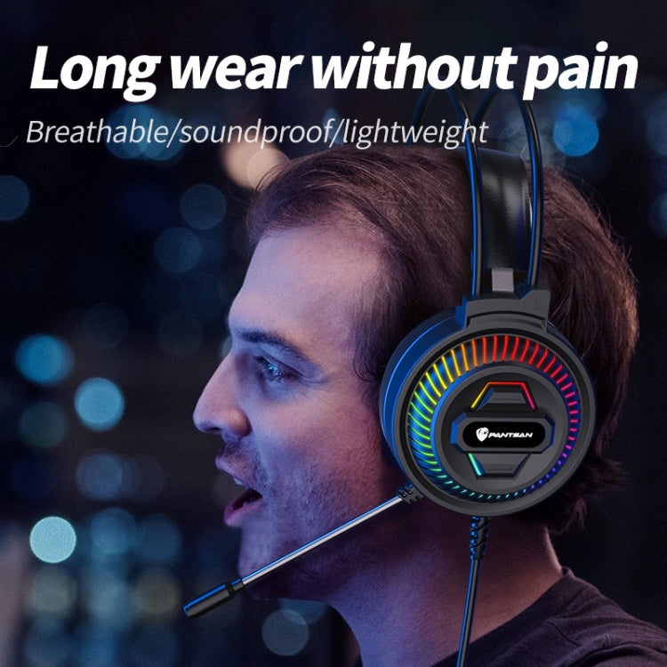 PANTSAN PSH-400 USB Computer Head-Mounted Luminous RGB Wired Headset, Specification:3.5mm Black - Multimedia Headset by PANTSAN | Online Shopping South Africa | PMC Jewellery