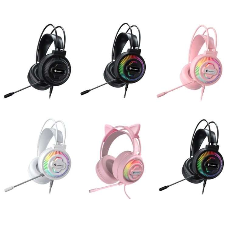 PANTSAN PSH-400 USB Computer Head-Mounted Luminous RGB Wired Headset, Specification:3.5mm Pink - Multimedia Headset by PANTSAN | Online Shopping South Africa | PMC Jewellery
