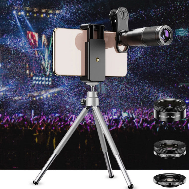 APEXEL APL-22X105 4 in 1 Metal 22X Telephoto + Fisheye + Wide Angle + Macro Starlight Polarization Universal External Mobile Phone Lens Set - Macro & Wide-angle by APEXEL | Online Shopping South Africa | PMC Jewellery