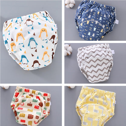 6 Layer Baby Diaper Waterproof  Reusable Cloth Diapers Baby Cotton Training  Underwear Pants Diaper L（12-18KG）(Full Bear) - Children Underwear by PMC Jewellery | Online Shopping South Africa | PMC Jewellery