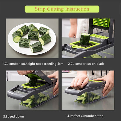 Vegetable Cutter Kitchen Slicer Fruit Cutter Potato Peeler Carrot Cheese Grater Vegetable Slicer - Cutter & Peeler by PMC Jewellery | Online Shopping South Africa | PMC Jewellery