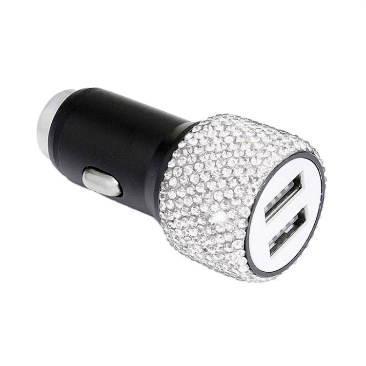 Diamond Car Dual USB Charge Mobile Phone Safety Hammer Charger(White) - Car Charger by PMC Jewellery | Online Shopping South Africa | PMC Jewellery