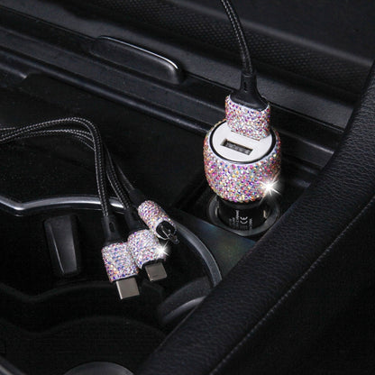 Diamond Car Dual USB Charge Mobile Phone Safety Hammer Charger(AB illusion) - Car Charger by PMC Jewellery | Online Shopping South Africa | PMC Jewellery