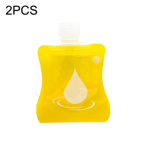 2 PCS Portable Silicone Lotion Bottle Hand Sanitizer Bottle Travel Soft Pack Shampoo Shower Gel Bottle(Water droplet yellow) - Cosmetics bottle by PMC Jewellery | Online Shopping South Africa | PMC Jewellery