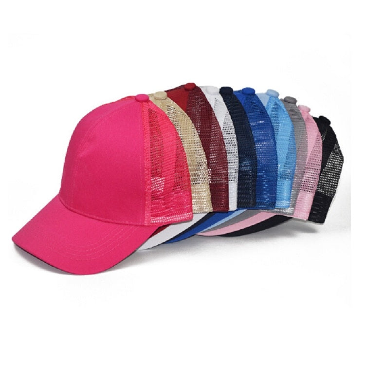 Summer Cotton Mesh Opening Ponytail Hat Sunscreen Baseball Cap, Specification:No Mark(Red Wine) - Peaked Cap by PMC Jewellery | Online Shopping South Africa | PMC Jewellery