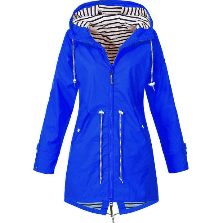 Women Waterproof Rain Jacket Hooded Raincoat, Size:S(Blue) - Hoodie by PMC Jewellery | Online Shopping South Africa | PMC Jewellery