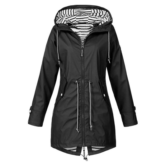 Women Waterproof Rain Jacket Hooded Raincoat, Size:M(Black) - Hoodie by PMC Jewellery | Online Shopping South Africa | PMC Jewellery