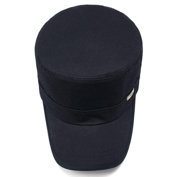 Men Washed Distress Bamboo Cotton Cloth Cap Large Mesh Flat Cap(Navy) - Peaked Cap by PMC Jewellery | Online Shopping South Africa | PMC Jewellery