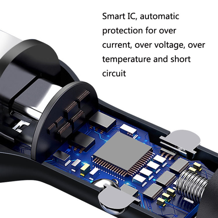 QIAKEY QK506L Dual Ports Fast Charge Car Charger(Black) - Car Charger by QIAKEY | Online Shopping South Africa | PMC Jewellery