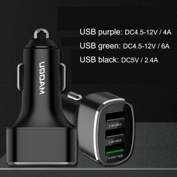 QIAKEY GT780 3 USB Ports Fast Charge Car Charger(Gray) - Car Charger by QIAKEY | Online Shopping South Africa | PMC Jewellery