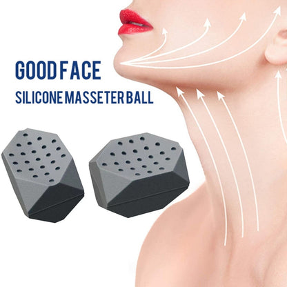 3PCS 7th Generation Masseter Ball Mandibular Trainer Facial Muscle Trainer Silicone Face-Lifting Device(Black) - Corrector by PMC Jewellery | Online Shopping South Africa | PMC Jewellery