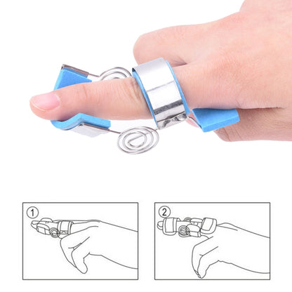 Stainless Steel Finger Exercise Finger Joint Orthosis Fracture Fixation Splint Active Straight Hand Protection Sleeve, Size:S(Blue) - Corrector by PMC Jewellery | Online Shopping South Africa | PMC Jewellery