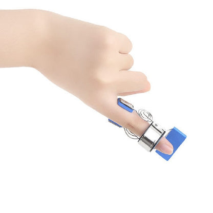 Stainless Steel Finger Exercise Finger Joint Orthosis Fracture Fixation Splint Active Straight Hand Protection Sleeve, Size:L(Blue) - Corrector by PMC Jewellery | Online Shopping South Africa | PMC Jewellery