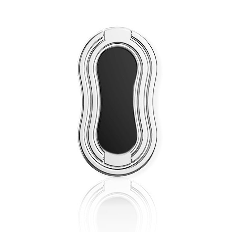 Metal Car Mobile Phone Folding Bracket Ring Buckle Paste Bracket,Style: Gourd(Silver) - Ring Holder by PMC Jewellery | Online Shopping South Africa | PMC Jewellery