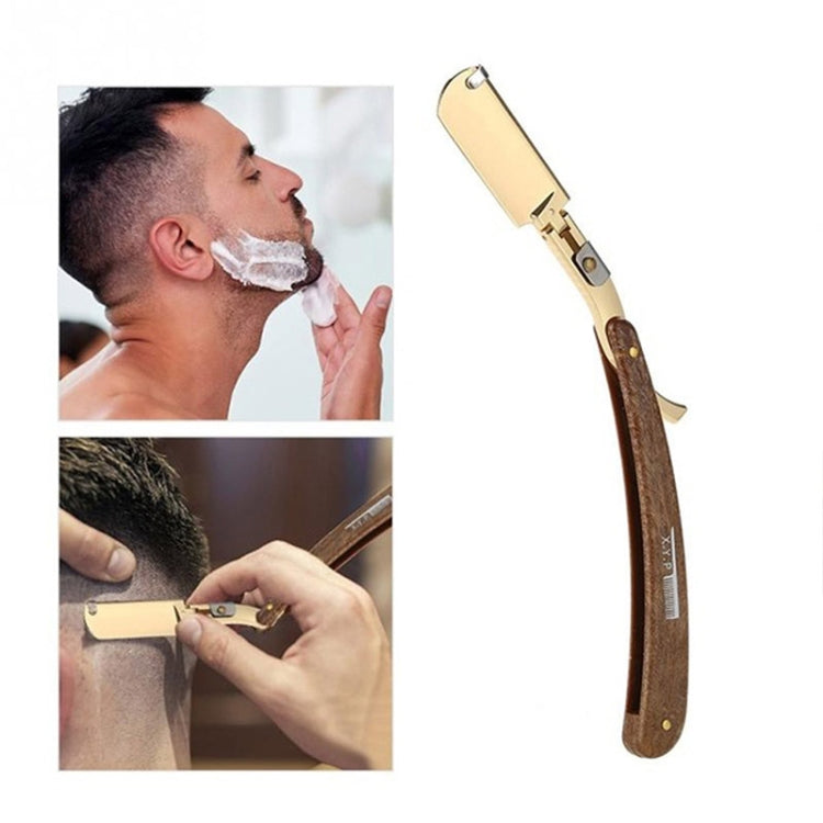 Manual Razor Folding Wooden Handle Men's Razor, Color:Silver - Manual Razor by PMC Jewellery | Online Shopping South Africa | PMC Jewellery