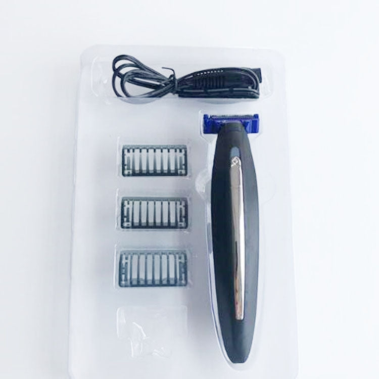 Electric Men Shaver Rechargeable Shaver Trimmer(Black + Blue) - Electric Shavers by PMC Jewellery | Online Shopping South Africa | PMC Jewellery