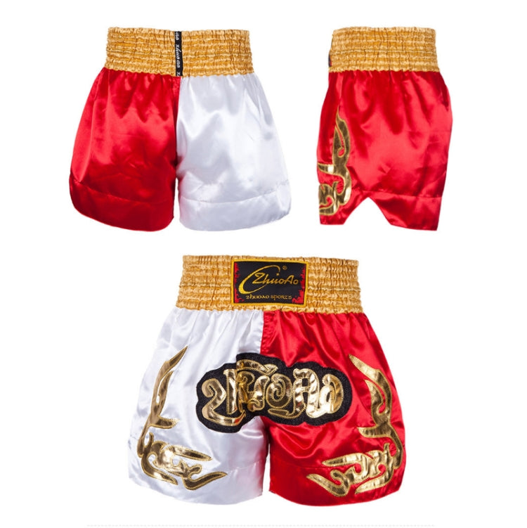 ZhuoAo Muay Thai/Boxing/Sanshou/Fighting Shorts for Men and Women, Size:M(Orange Black Stitching) - Sportswear by ZhuoAo | Online Shopping South Africa | PMC Jewellery