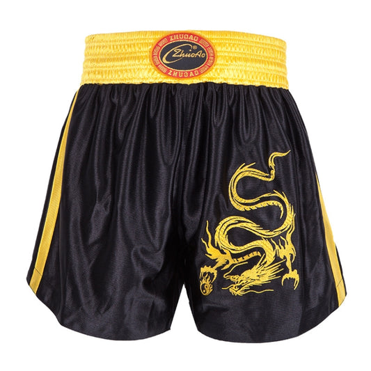 ZhuoAo Muay Thai/Boxing/Sanshou/Fighting Shorts for Men and Women, Size:M(Embroidered Dragon Black) - Sportswear by ZhuoAo | Online Shopping South Africa | PMC Jewellery