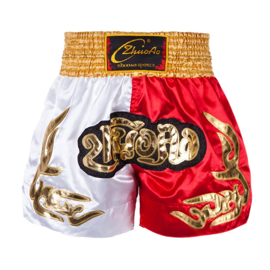 ZhuoAo Muay Thai/Boxing/Sanshou/Fighting Shorts for Men and Women, Size:L(Yellow Waist Stitching) - Sportswear by ZhuoAo | Online Shopping South Africa | PMC Jewellery