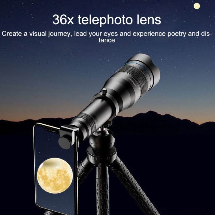 APEXEL APL-JS36XJJ04 Full Metal 36X High List Tube External Dual-tone Telescope Universal Telephoto Mobile Phone Lens - Telescope & Microscope by APEXEL | Online Shopping South Africa | PMC Jewellery