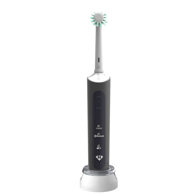 Wireless Rechargeable Waterproof Electric Toothbrush Rotary Brush Head(Black) - Toothbrushes by PMC Jewellery | Online Shopping South Africa | PMC Jewellery