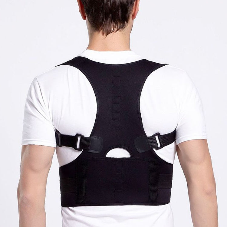 Male Female Adjustable Magnetic Posture Corrector Corset Back Men Brace Back Shoulder Belt Lumbar Support Straight, Size:S (Black) - Corrector by PMC Jewellery | Online Shopping South Africa | PMC Jewellery