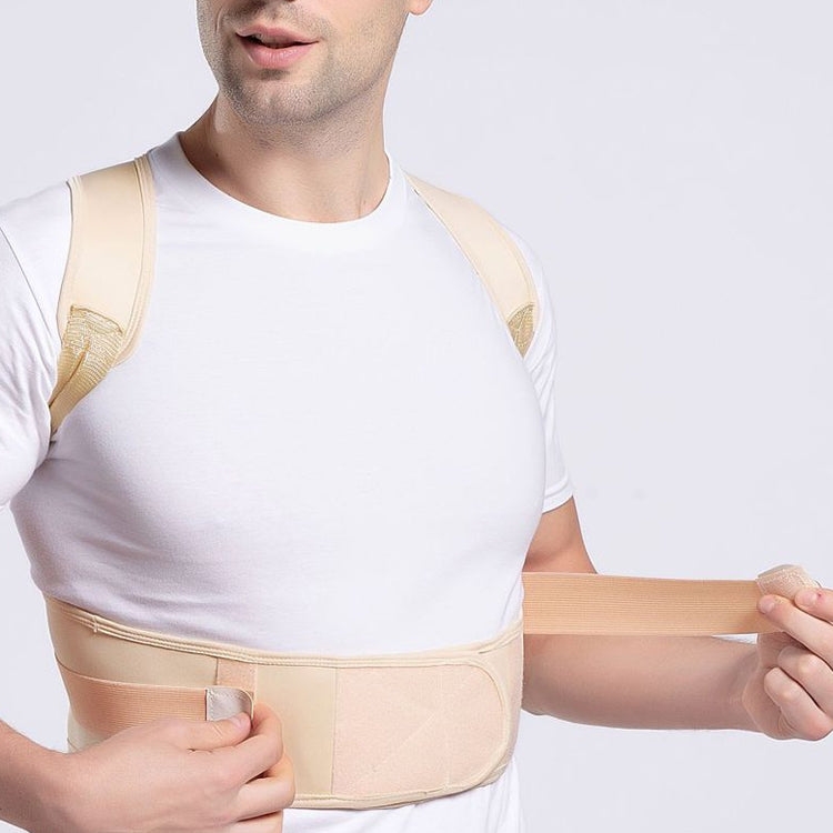 Male Female Adjustable Magnetic Posture Corrector Corset Back Men Brace Back Shoulder Belt Lumbar Support Straight, Size:XL (Skin Color) - Corrector by PMC Jewellery | Online Shopping South Africa | PMC Jewellery