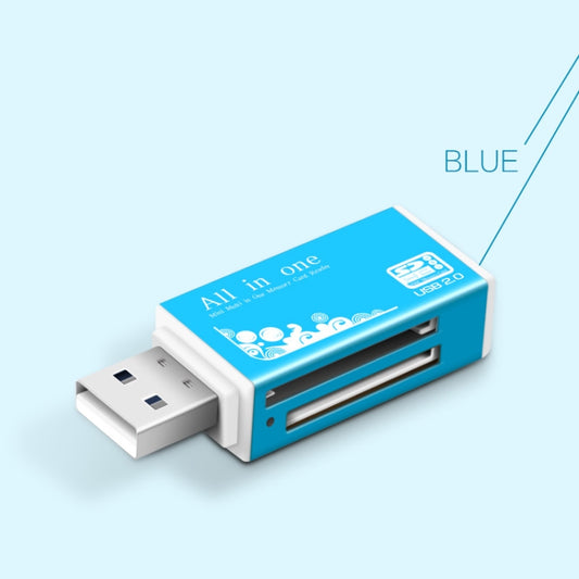 Multi in 1 Memory SD Card Reader for Memory Stick Pro Duo Micro SD,TF,M2,MMC,SDHC MS Card(Blue) -  by PMC Jewellery | Online Shopping South Africa | PMC Jewellery