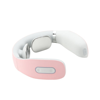 Neck Protector Intelligent Wireless Meridian Electric Physiotherapy Pulse Shoulder and Neck Massager, Style:English Voice Broadcast(Girlish Pink) - Massage & Relaxation by PMC Jewellery | Online Shopping South Africa | PMC Jewellery