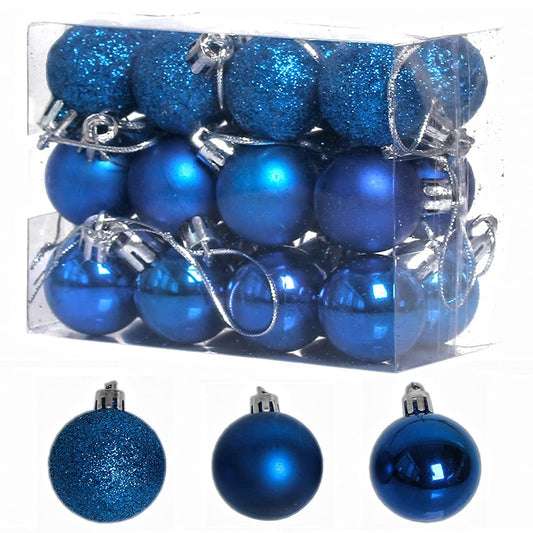 1 Box 3cm Home Christmas Tree Decor Ball Bauble Hanging Xmas Party Ornament Decorations(blue) - Ornaments by PMC Jewellery | Online Shopping South Africa | PMC Jewellery