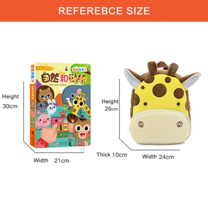 Kids 3D Animal Velvet Backpacks Children Cartoon Kindergarten Toys Gifts School Bags(Giraffe) - Kids Bags by PMC Jewellery | Online Shopping South Africa | PMC Jewellery