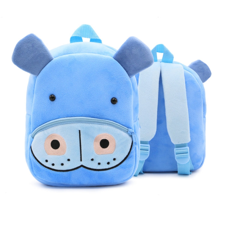 Kids 3D Animal Velvet Backpacks Children Cartoon Kindergarten Toys Gifts School Bags(Hippo) - Kids Bags by PMC Jewellery | Online Shopping South Africa | PMC Jewellery