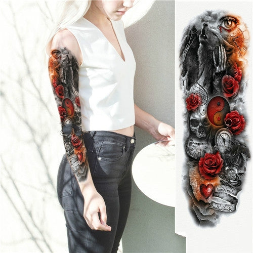 2 PCS Large Arm Sleeve Waterproof Temporary Tattoo Sticker(TQB-009) - Sticker by PMC Jewellery | Online Shopping South Africa | PMC Jewellery