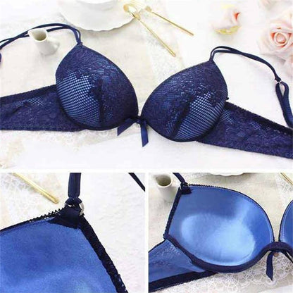 Lace Sexy Thin Underwear Vintage Solid Color Bra Set, Size:75C(Skin) - Ladies Underwear by PMC Jewellery | Online Shopping South Africa | PMC Jewellery
