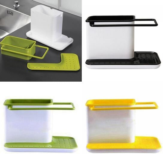 2 PCS Kitchen Sponge Organizer Stands Box Self Draining Sink Storage Rack(Green) - Shelf by PMC Jewellery | Online Shopping South Africa | PMC Jewellery